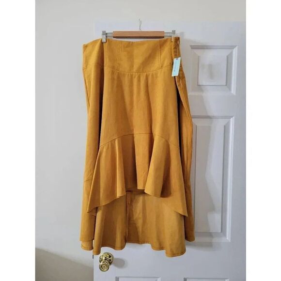 NWT Anthropologie Maeve Cosima Flounced Midi Skirt 20W - Picture 2 of 11